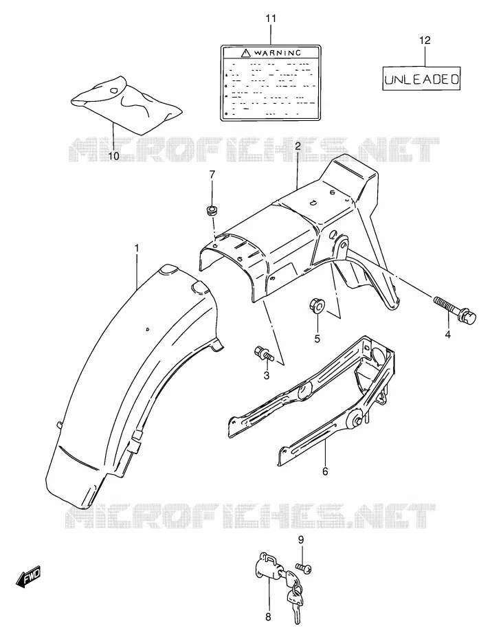 GARDE BOUE ARRIERE (MODELE R) Suzuki MOTO 125 GS 1989  GS125ESK(E1)