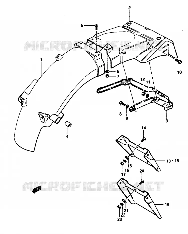 GARDE BOUE ARRIERE Suzuki MOTO 1150 GS 1985  GS1150ESF(E/F/G)