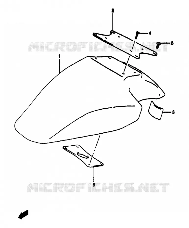 GARDE BOUE AVANT (GSF1200ST/SV/SAV/SW/SAW/SX/SAX/SY/SAY) Suzuki MOTO 1200 BANDIT 2000  GSF1200Y(T/V/W/X/Y)