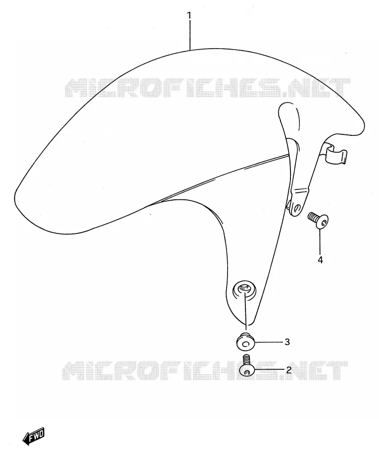 GARDE BOUE AVANT (MODELE N/P) Suzuki MOTO 750 GSX-R 1995  GSX-R750WS(E28)