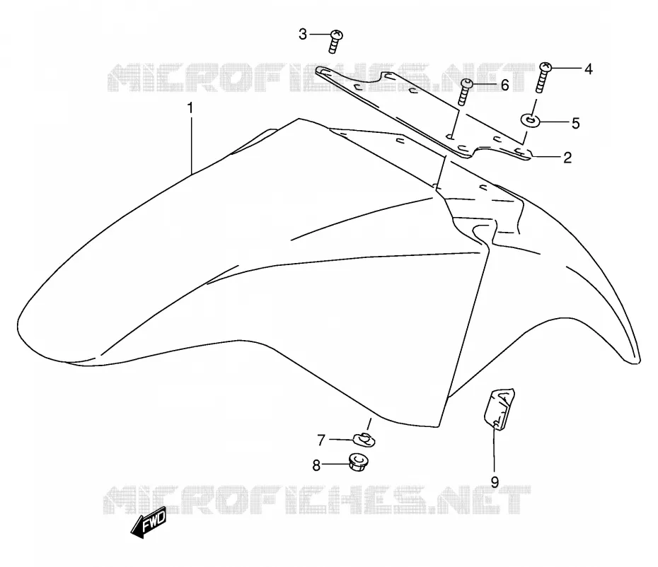 GARDE BOUE AVANT Suzuki MOTO 250 GSX 1996  GSX250FT(E24)