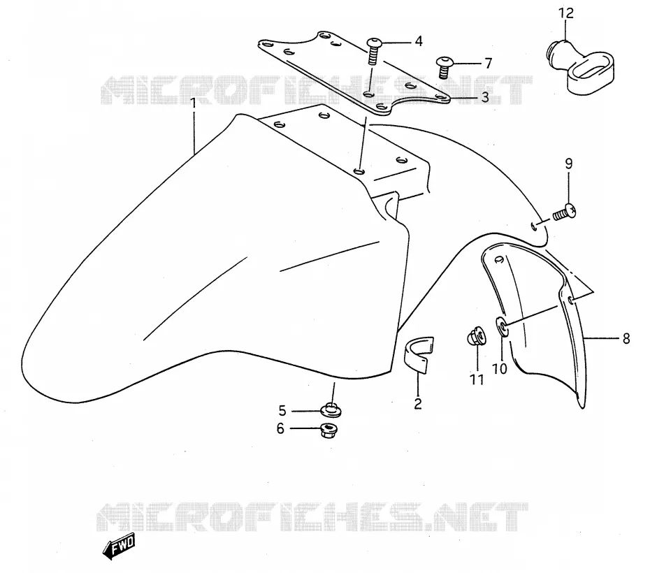 GARDE BOUE AVANT Suzuki MOTO 500 GS-E 1992  GS500EN(E28)