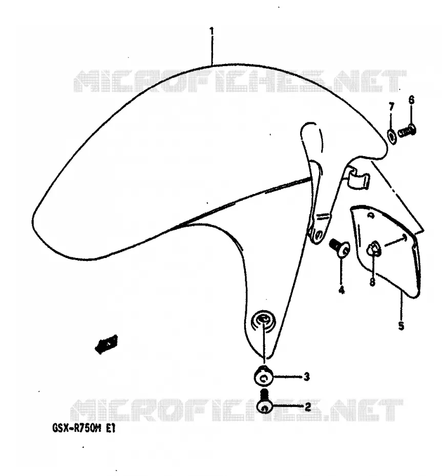 GARDE BOUE AVANT Suzuki MOTO 750 GSX-R 1991  GSX-R750M