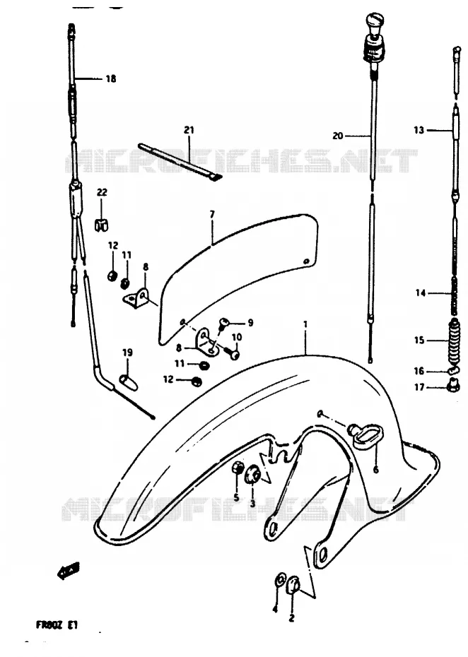 GARDE BOUE AVANT Suzuki SCOOTER 80 FR 1982  FR80Z