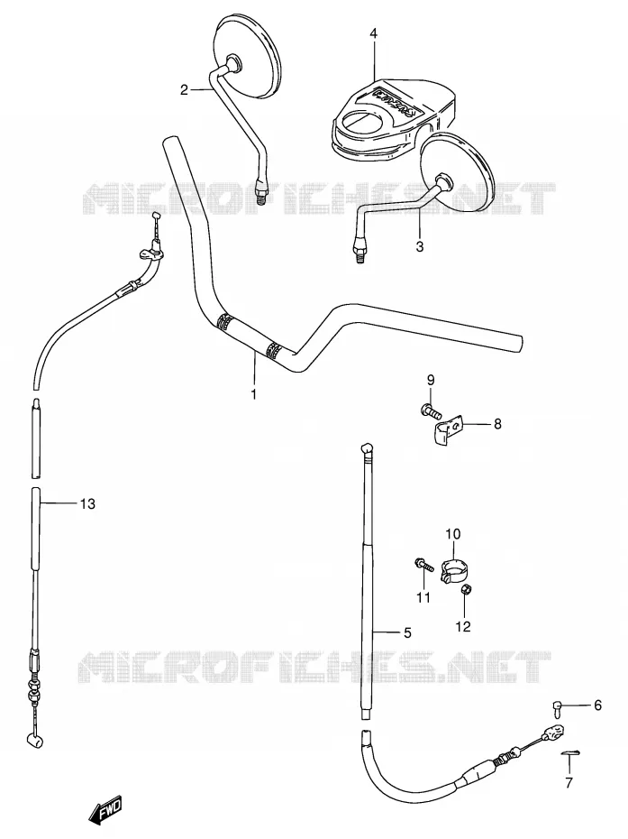 GUIDON - CABLES (MODELE N,GN125ER) Suzuki MOTO 125 GN 1991  GN125M(E1)