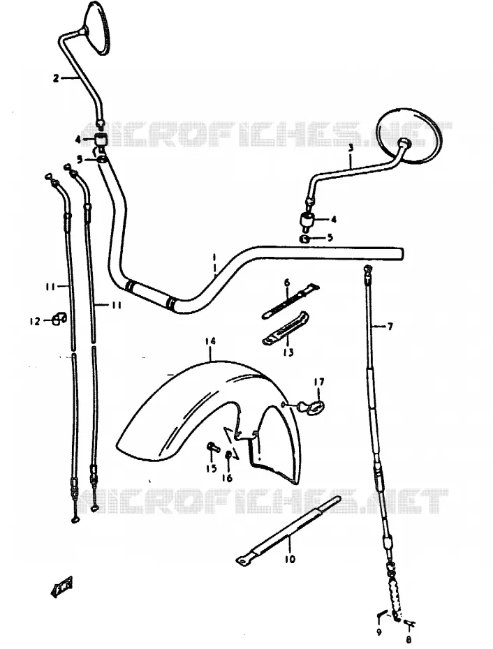 GUIDON - GARDE BOUE AVANT Suzuki MOTO 1000 GS 1978  GS1000EC(C/N)