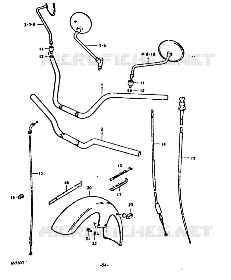 GUIDON - GARDE BOUE AVANT Suzuki MOTO 550 GS 1980  GS550T(T)