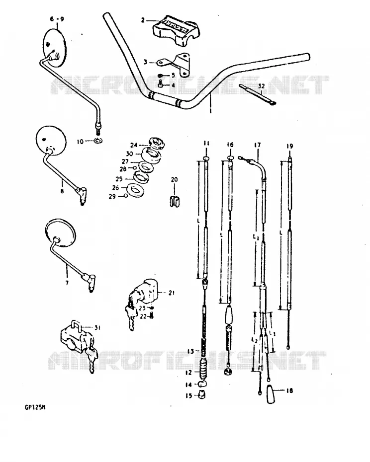 GUIDON (GP125N, GP125UN) Suzuki MOTO 125 GP 1978  GP125C(C/N)