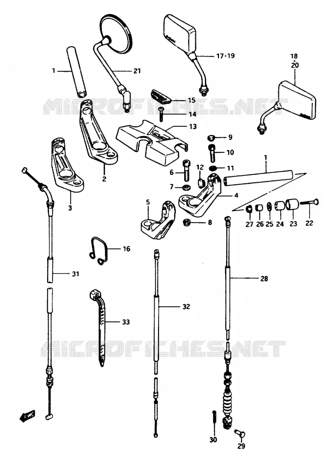GUIDON (GSX1100EE) Suzuki MOTO 1100 GSX-E 1985  GSX1100EF(E/F/G)