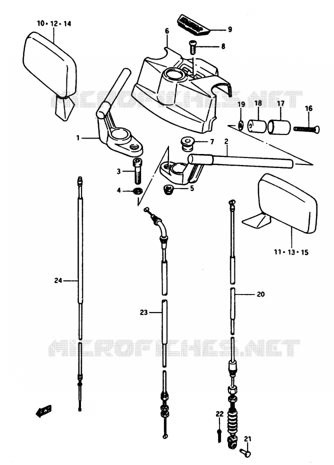 GUIDON (GSX1100ESE/EFE/ESF/EFF/ESG/EFG,GS1150ESF/EFF/EFG Suzuki MOTO 1100 GSX-E 1985  GSX1100ESF(E/F/G)