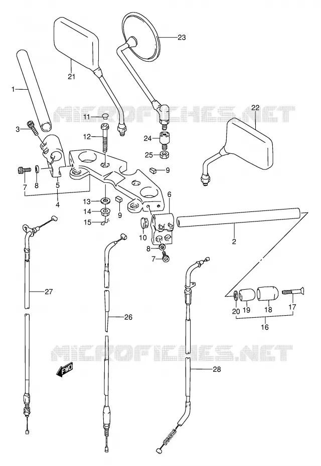 GUIDON (MODELE K) Suzuki MOTO 500 GS-E 1993  GS500EP(E2)