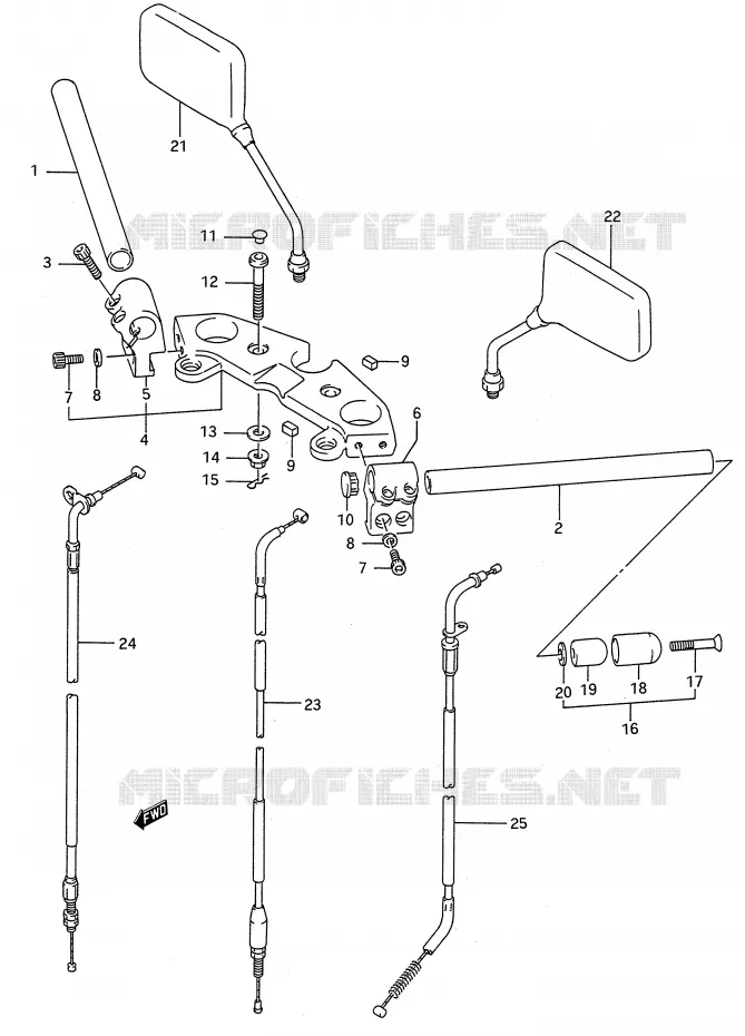 GUIDON (MODELE K) Suzuki MOTO 500 GS-E 1996  GS500ESKT(E28)