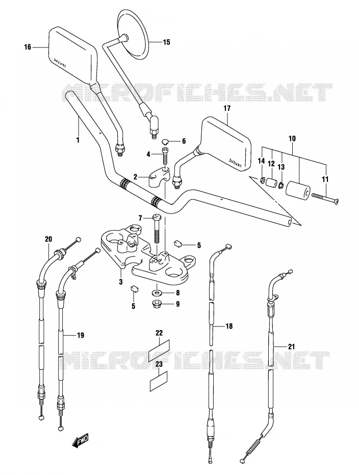 GUIDON (MODELE K3) Suzuki MOTO 500 GS-E 2004  GS500UK4(P19)