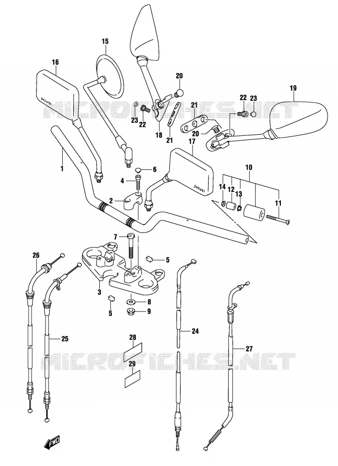 GUIDON (MODELE K4) Suzuki MOTO 500 GS-E 2004  GS500K4(P19)