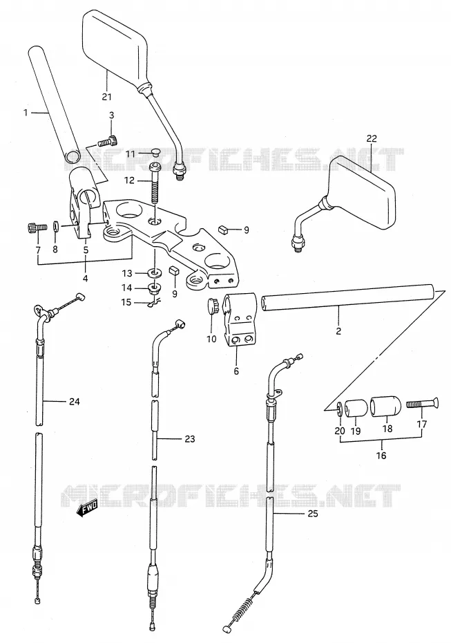GUIDON (MODELE L/M/N) Suzuki MOTO 500 GS-E 1991  GS500EM(E28)