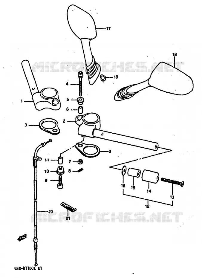 GUIDON (MODELE L) Suzuki MOTO 1100 GSX-R 1990  GSX-R1100L(K/L)