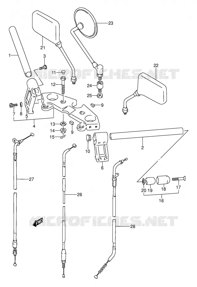 GUIDON (MODELE R) Suzuki MOTO 500 GS-E 1995  GS500ES(E2)