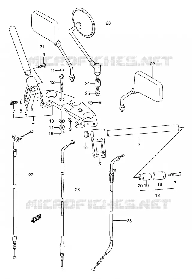 GUIDON (MODELE S) Suzuki MOTO 500 GS-E 1992  GS500EN(E2)