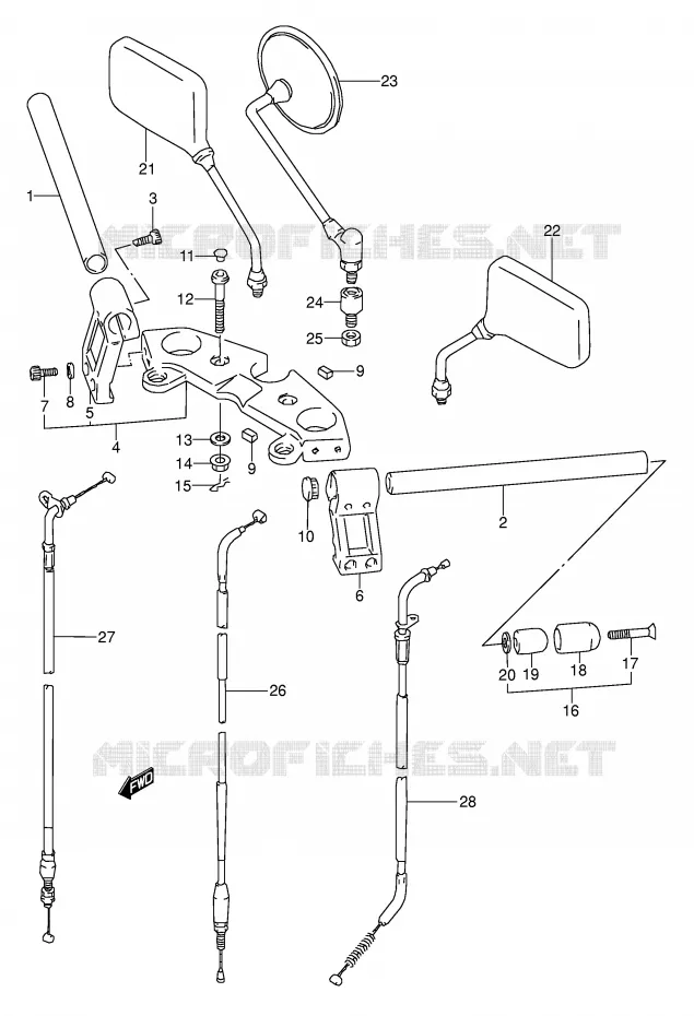 GUIDON (MODELE T) Suzuki MOTO 500 GS-E 1995  GS500ES(E2)