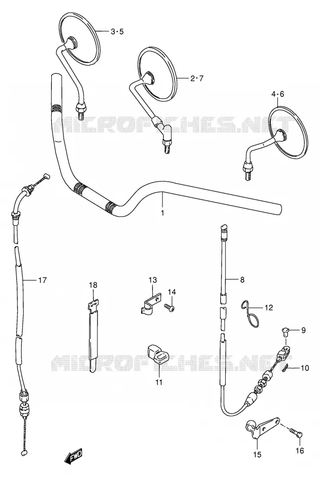 GUIDON (MODELE Y) Suzuki MOTO 250 GN 1999  GN250EX(E2)