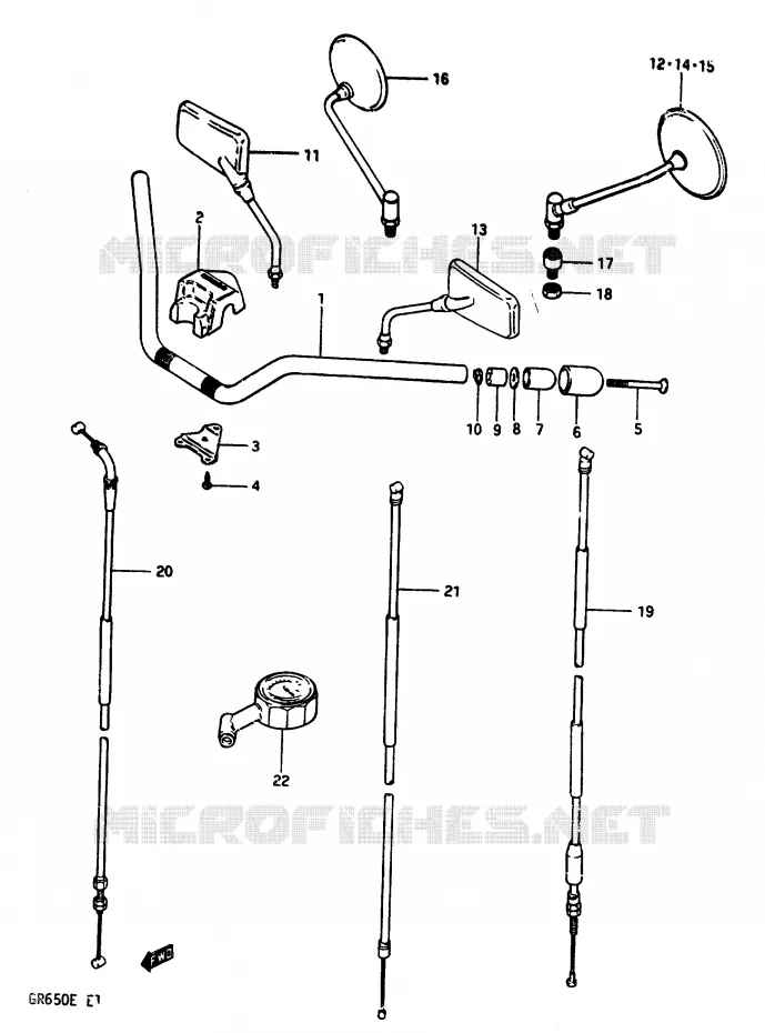 GUIDON Suzuki MOTO 650 TEMPTER 1983  GR650XD(D/E)