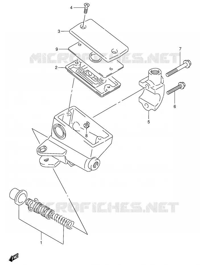 MAITRE CYLINDRE  (MODELE R) Suzuki MOTO 250 GN 1993  GN250P(E2)
