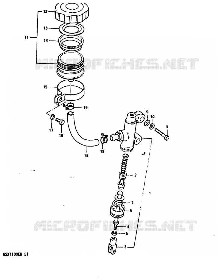 MAITRE CYLINDRE ARRIERE Suzuki MOTO 1100 GSX-E 1983  GSX1100EXD(Z/D)