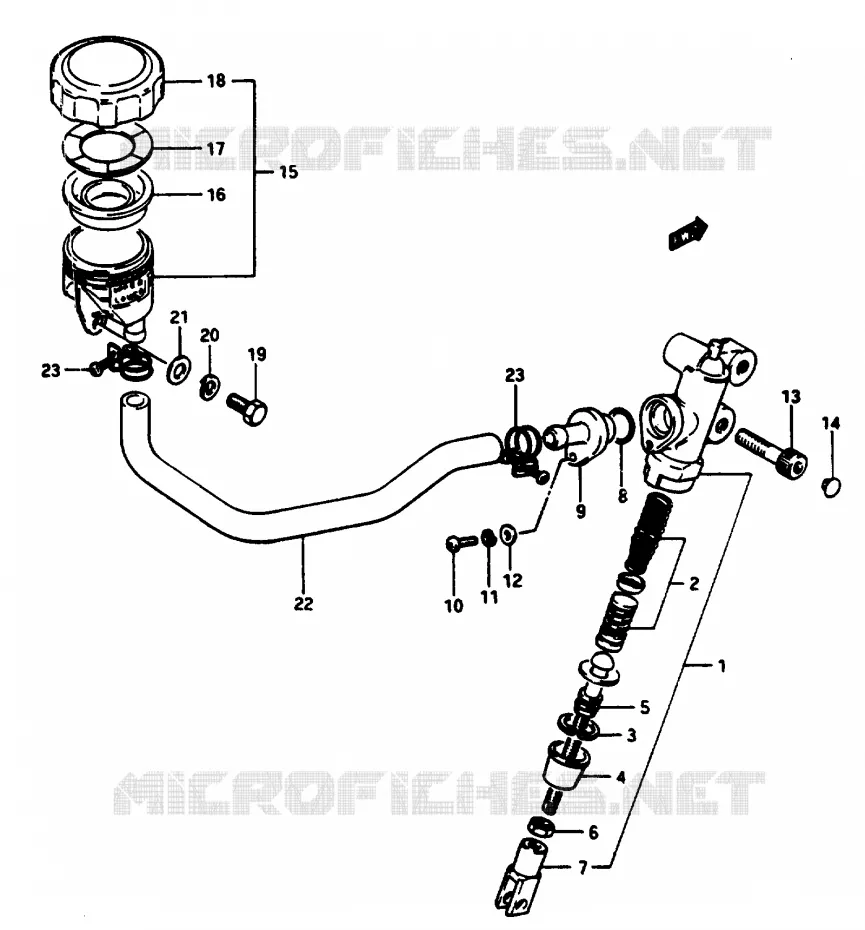 MAITRE CYLINDRE ARRIERE Suzuki MOTO 1100 GSX-E 1985  GSX1100EF(E/F/G)