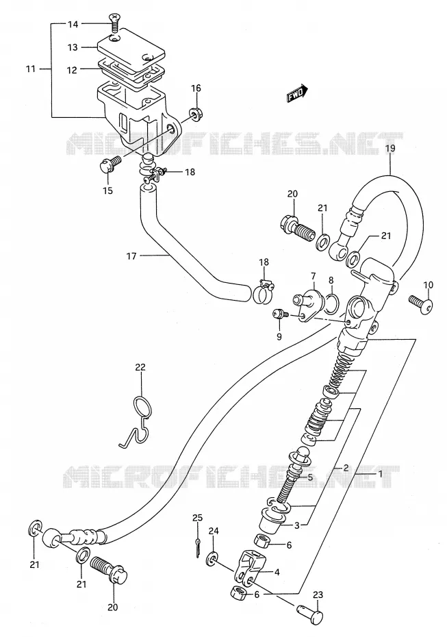 MAITRE CYLINDRE ARRIERE Suzuki MOTO 500 GS-E 1989  GS500EUK(E28)