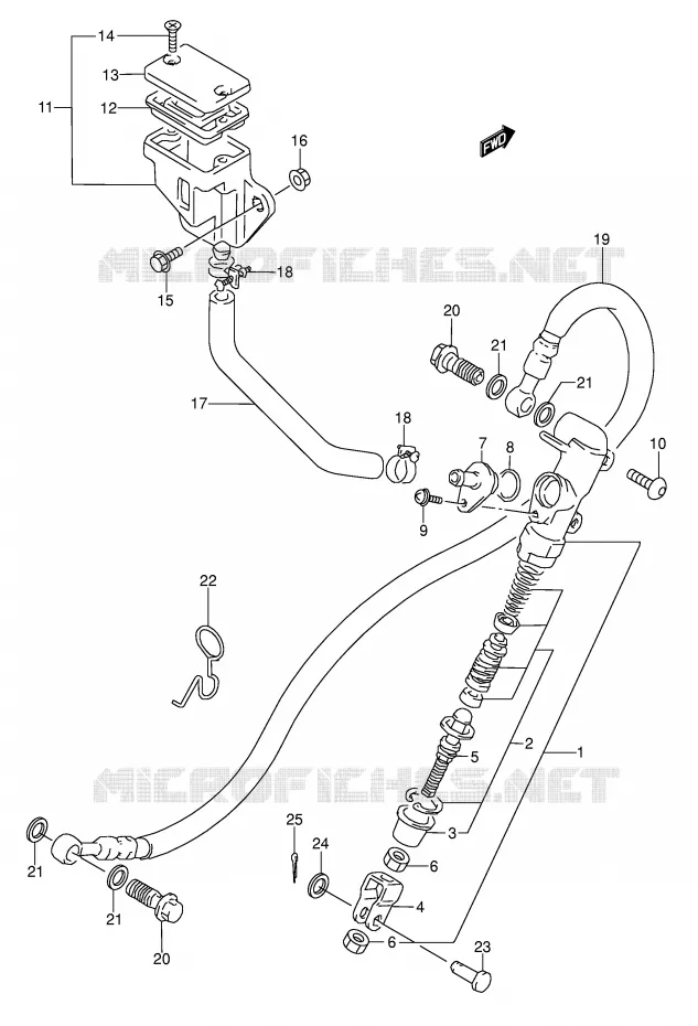 MAITRE CYLINDRE ARRIERE Suzuki MOTO 500 GS-E 1996  GS500EUT(E2)