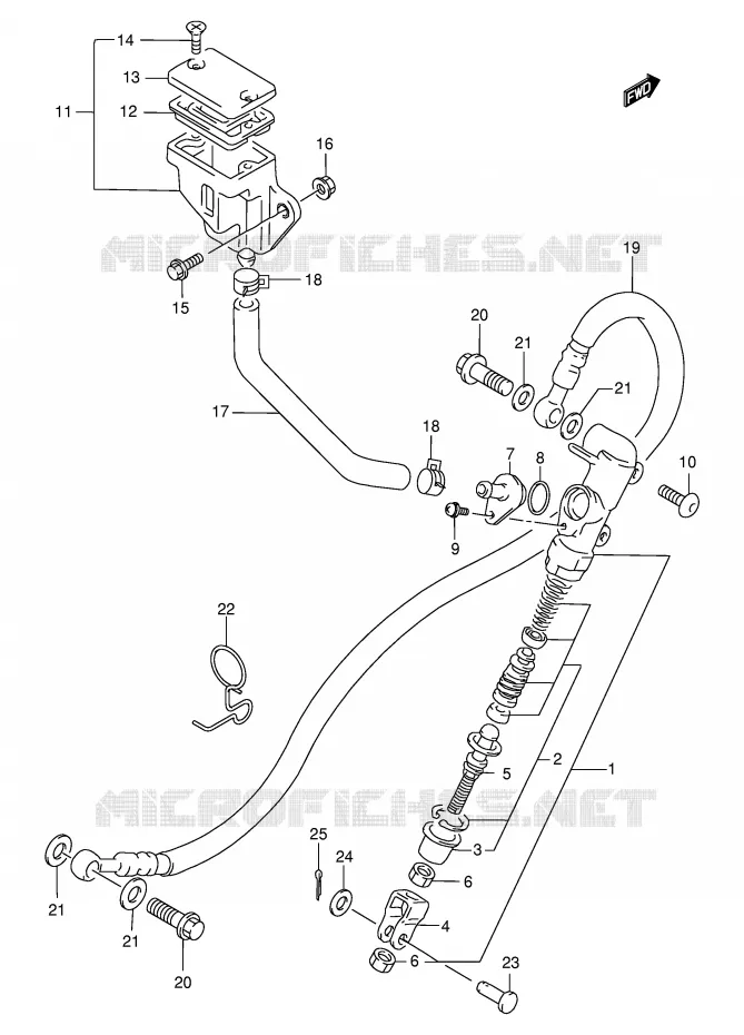 MAITRE CYLINDRE ARRIERE Suzuki MOTO 500 GS-E 2002  GS500K2(E2)