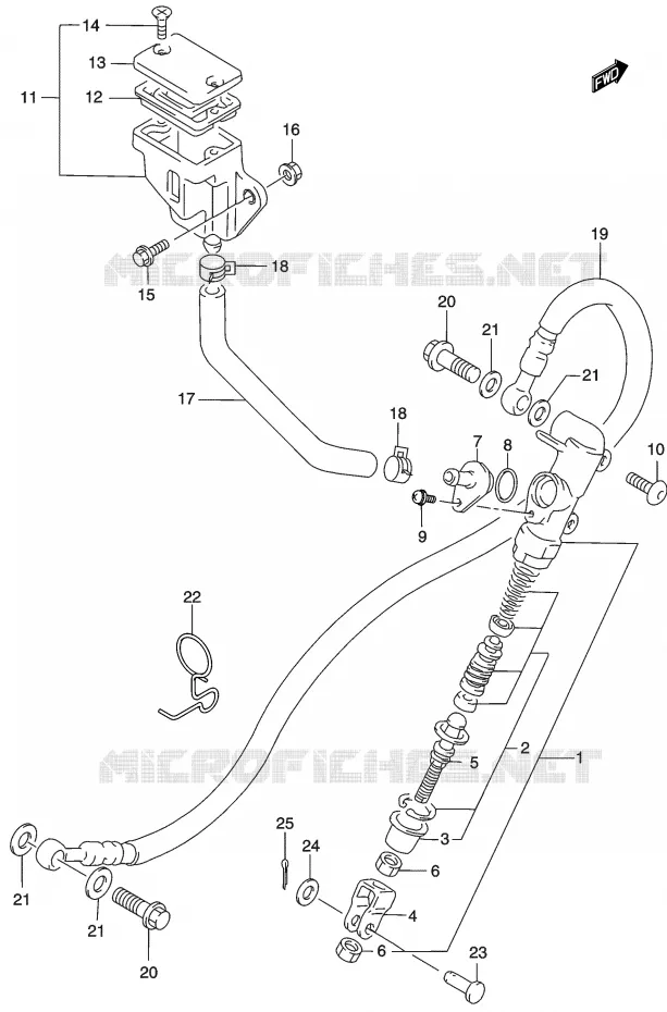 MAITRE CYLINDRE ARRIERE Suzuki MOTO 500 GS-E 2003  GS500UK3(P19)
