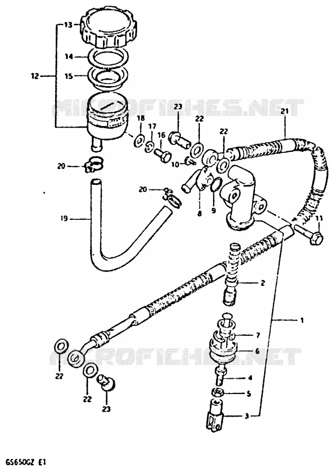 MAITRE CYLINDRE ARRIERE Suzuki MOTO 650 GS 1999  GS650GX(X/Z)