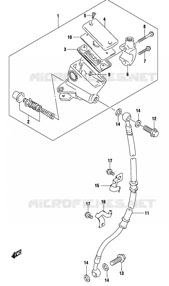 MAITRE CYLINDRE AVANT (GS500FK4/FUK4) Suzuki MOTO 500 GS-E 2004  GS500K4(P19)