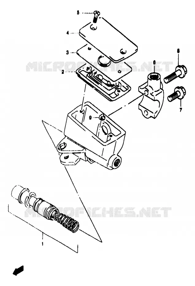 MAITRE CYLINDRE AVANT (GSF1200T/V/W/X/Y/ST/SV/SW/SX/SY) Suzuki MOTO 1200 BANDIT 2000  GSF1200SY(T/V/W/X/Y)