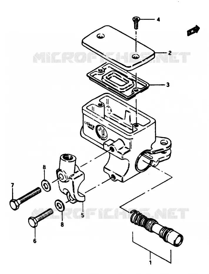 MAITRE CYLINDRE AVANT (GSX1100EE/EF/EG) Suzuki MOTO 1100 GSX-E 1985  GSX1100EFF(E/F/G)
