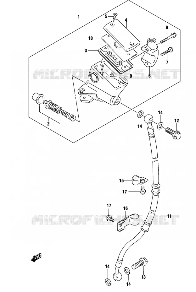 MAITRE CYLINDRE AVANT (MODELE K3) Suzuki MOTO 500 GS-F 2004  GS500FK4(P19)