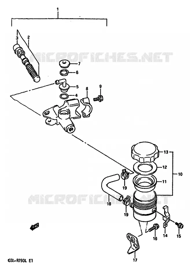 MAITRE CYLINDRE AVANT (MODELE L) Suzuki MOTO 750 GSX-R 1989  GSX-R750K(K/L/M)