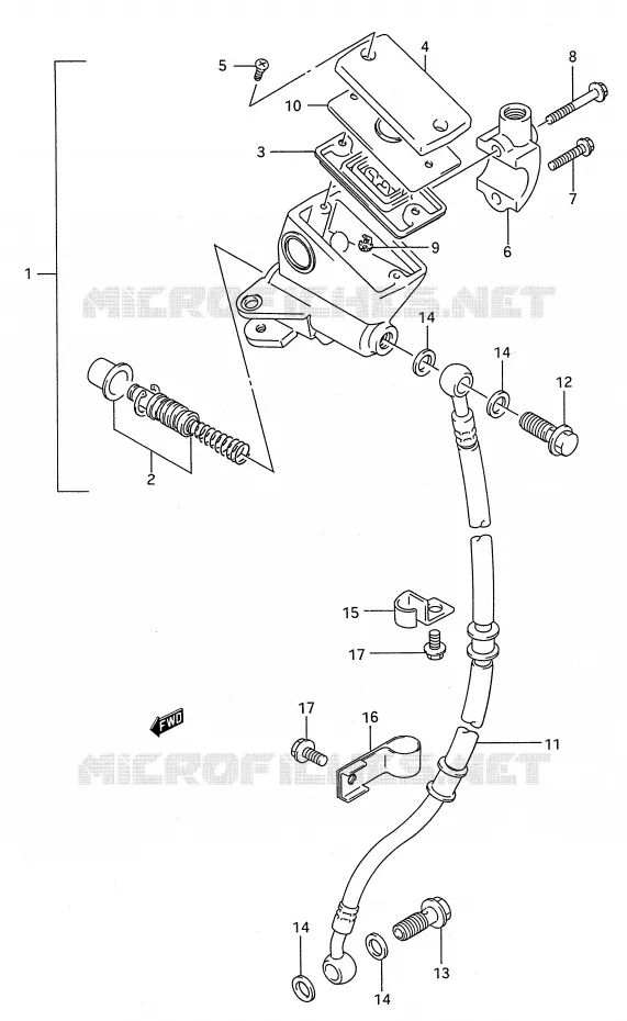 MAITRE CYLINDRE AVANT Suzuki MOTO 500 GS-E 1989  GS500EUK(E28)