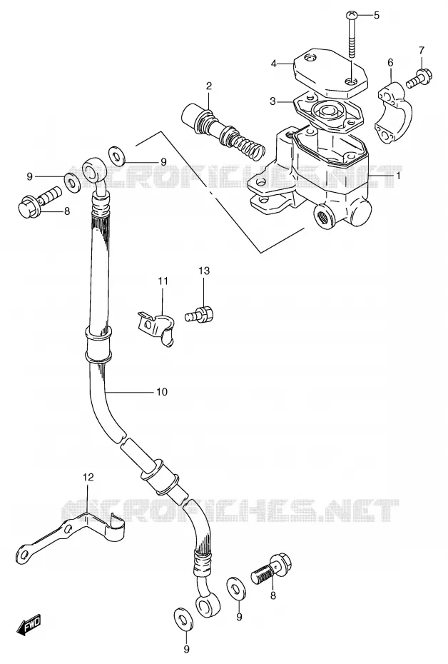 MAITRE CYLINDRE AVANT (VOIR NOTE) Suzuki MOTO 125 GS 2000  GS125UY(E71)