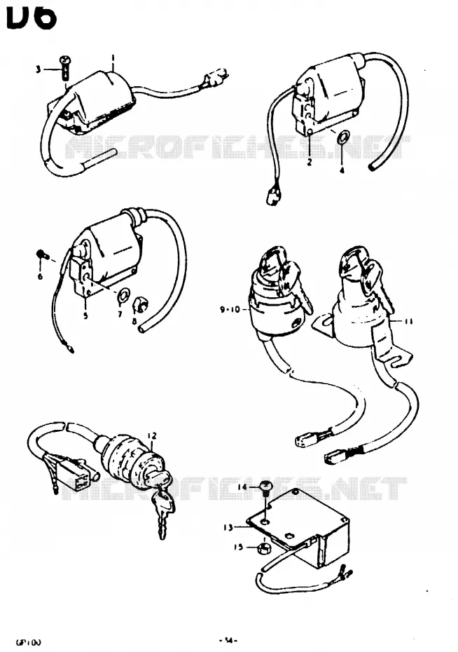 PARTIE ELECTRIQUE (2) Suzuki MOTO 100 GP 1992  GP100UN(C/N)