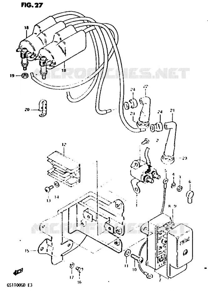 PARTIE ELECTRIQUE (MODELE D) Suzuki MOTO 1100 GS-G 1983  GS1100GD(Z/D)