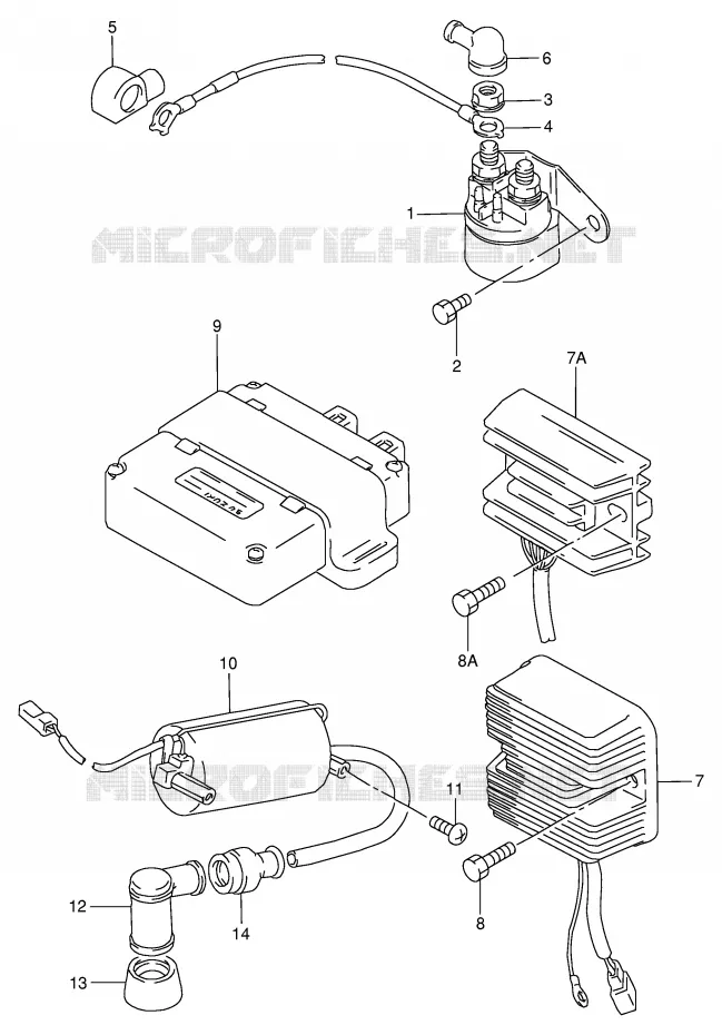 PARTIE ELECTRIQUE (MODELE N/R) Suzuki MOTO 125 GN 1983  GN125D(E1)