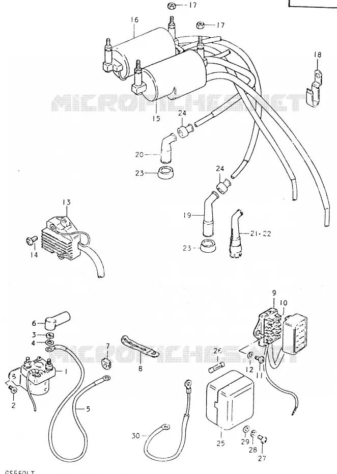 PARTIE ELECTRIQUE Suzuki MOTO 550 GS 1980  GS550LT