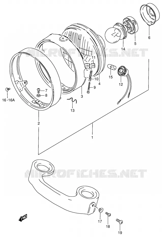 PHARE (E18,E21,E22,E34) Suzuki MOTO 125 GN 1982  GN125Z(E1)