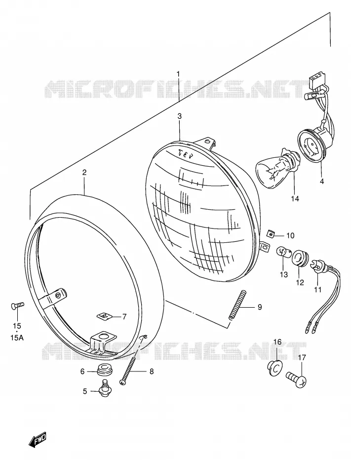 PHARE (E1,E2,P37,E24) Suzuki MOTO 250 GN 1998  GN250EW(E2)