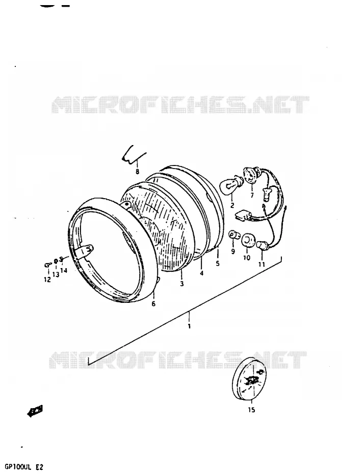 PHARE (E2) Suzuki MOTO 100 GP 1983  GP100D(X/D/L)