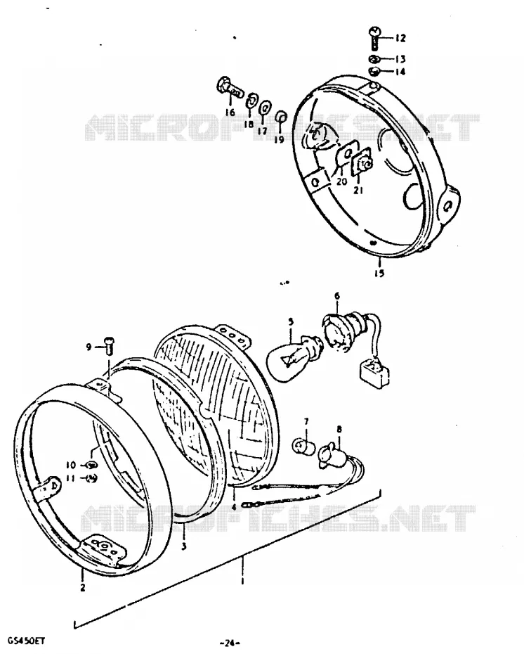 PHARE (E2) Suzuki MOTO 450 GS 1996  GS450T(T)