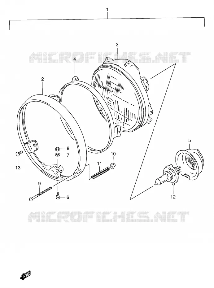PHARE (E24) Suzuki MOTO 500 GS-E 2002  GS500HUK2(E2)