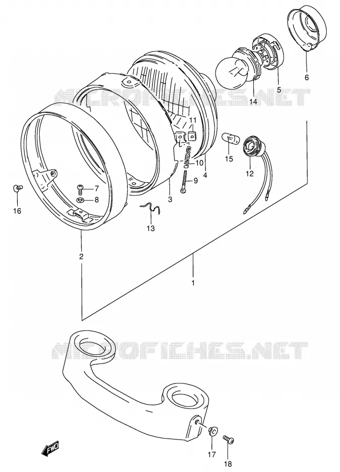 PHARE (E4 F.NO.140198~) Suzuki MOTO 125 GN 1992  GN125EN(E1)